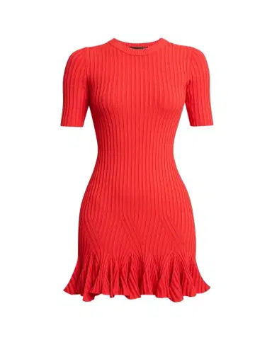 Proenza Schouler Leandra Rib Short-Sleeve Mini Dress | Thumbnail 1