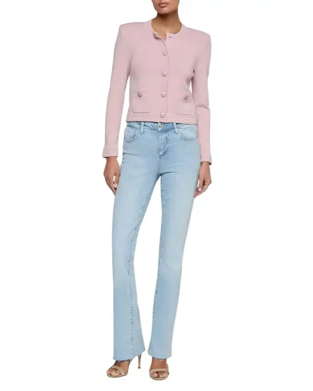 L 'Agence Patsy Cropped Crewneck Cardigan
