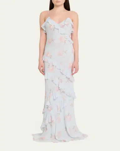 LoveShackFancy Rialto Asymmetric Ruffle Maxi Dress | Thumbnail 2 LoveShackFancy Rialto Asymmetric Ruffle Maxi Dress | Thumbnail 2