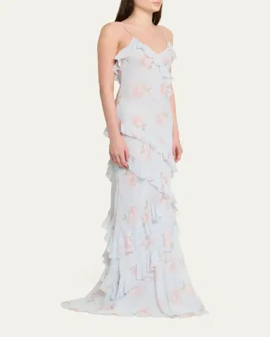 LoveShackFancy Rialto Asymmetric Ruffle Maxi Dress | Thumbnail 4 LoveShackFancy Rialto Asymmetric Ruffle Maxi Dress | Thumbnail 4