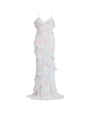 LoveShackFancy Rialto Asymmetric Ruffle Maxi Dress | Thumbnail 1 LoveShackFancy Rialto Asymmetric Ruffle Maxi Dress | Thumbnail 1
