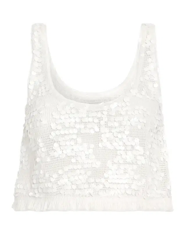 Kyra Paillette Scoop-Neck Coverup Top
