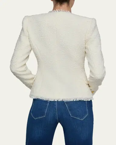 L'Agence Nerina Collarless Tweed Blazer | Thumbnail 3