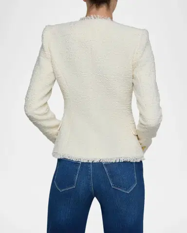 L'Agence Nerina Collarless Tweed Blazer | Thumbnail 7