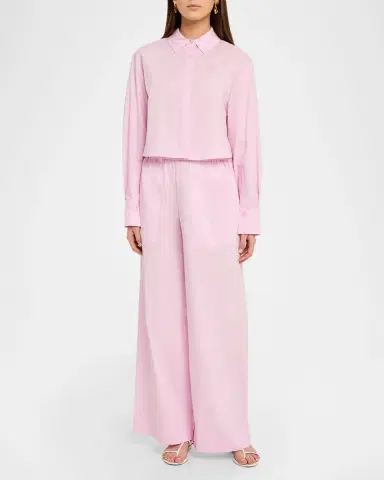 Simkhai Renata Cropped Button-Front Shirt | Thumbnail 2 Simkhai Renata Cropped Button-Front Shirt | Thumbnail 2