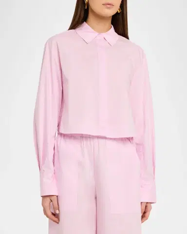 Simkhai Renata Cropped Button-Front Shirt | Thumbnail 4 Simkhai Renata Cropped Button-Front Shirt | Thumbnail 4