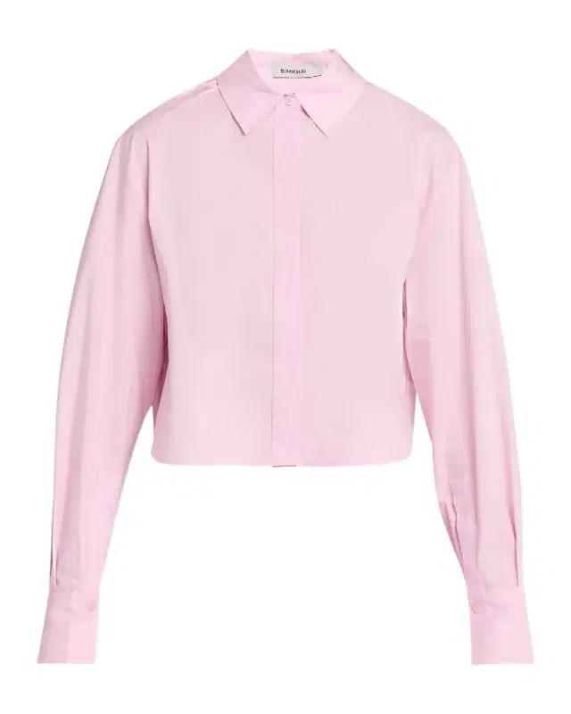 Renata Cropped Button-Front Shirt