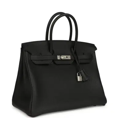 HERMÈS Hermes Birkin 35 Black Togo Palladium Hardware | Thumbnail 2 HERMÈS Hermes Birkin 35 Black Togo Palladium Hardware | Thumbnail 2