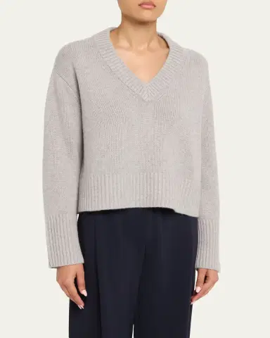 Lisa Yang Aletta V-Neck Cashmere Knit Sweater | Thumbnail 4