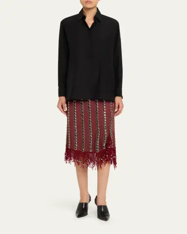 Diotima Coverly Embellished Fringe Midi Skirt | Thumbnail 2 Diotima Coverly Embellished Fringe Midi Skirt | Thumbnail 2