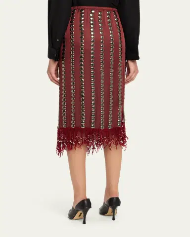 Diotima Coverly Embellished Fringe Midi Skirt | Thumbnail 3 Diotima Coverly Embellished Fringe Midi Skirt | Thumbnail 3