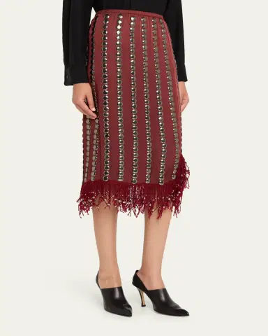 Diotima Coverly Embellished Fringe Midi Skirt | Thumbnail 4 Diotima Coverly Embellished Fringe Midi Skirt | Thumbnail 4