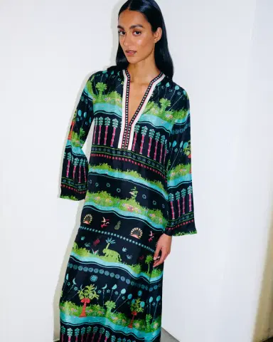 Emporio Sirenuse Jenna Caftan in Eden Print | Thumbnail 7