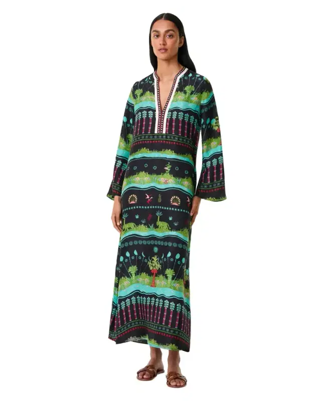 Emporio Sirenuse Jenna Caftan in Eden Print