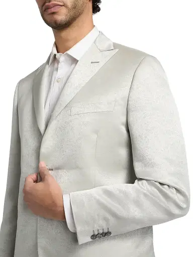 CORNELIANI Men's Floral Jacquard Evening Jacket - Sage - Size 48 | Thumbnail 6