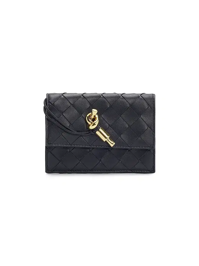 Bottega Veneta Women's Intrecciato Leather Wallet - Midnight Muse Brass