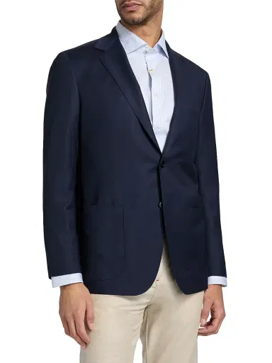 Sartorio Napoli Men's Wool Patch-Pocket Single-Breasted Blazer | Thumbnail 3 Sartorio Napoli Men's Wool Patch-Pocket Single-Breasted Blazer | Thumbnail 3