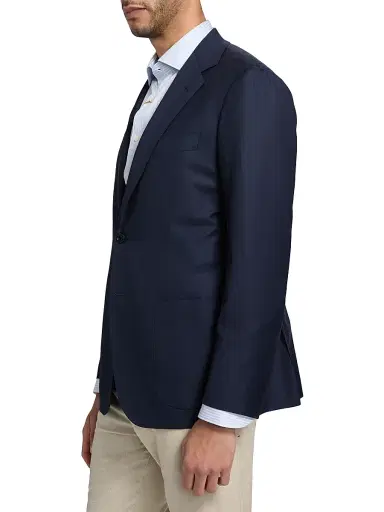 Sartorio Napoli Men's Wool Patch-Pocket Single-Breasted Blazer | Thumbnail 4 Sartorio Napoli Men's Wool Patch-Pocket Single-Breasted Blazer | Thumbnail 4