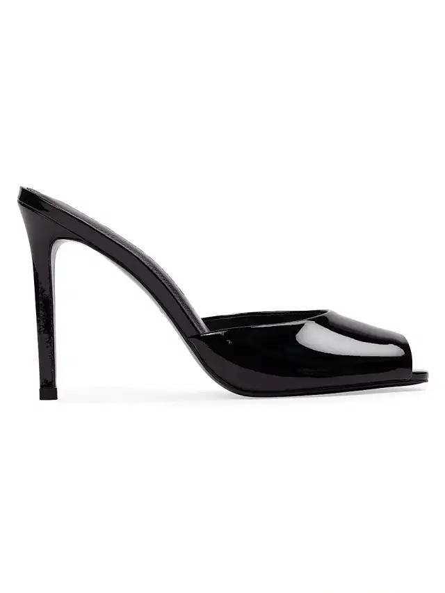 Black Suede Studio Women's Uma 0MM Mule Sandals - Black Patent Leather