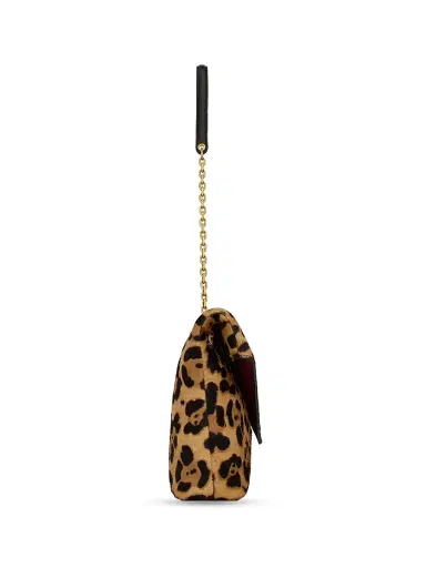Saint Laurent Women's Cassandre Large Pouch on Chain in Pony Hair Leather | Thumbnail 4