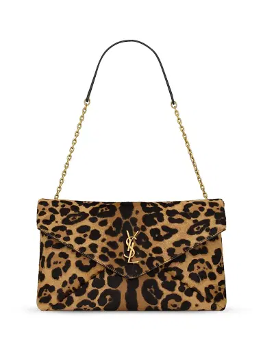 Saint Laurent Women's Cassandre Large Pouch on Chain in Pony Hair Leather | Thumbnail 1