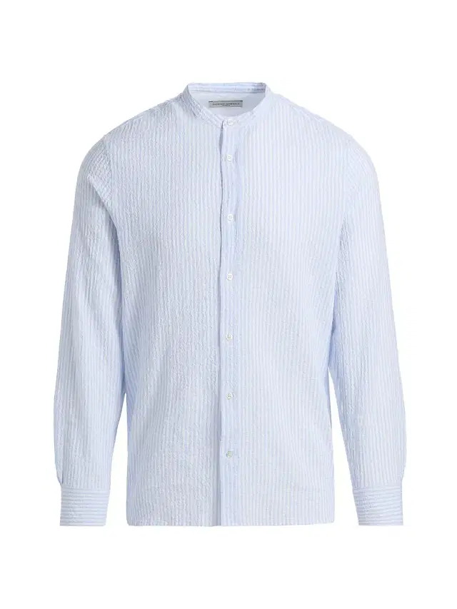 Men's Gaston Striped Seersucker Cotton Shirt - White Dream Blue