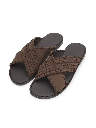 Manolo Blahnik Men's Tex Woven Suede Sandals - Dark Brown - Size 12 | Thumbnail 2 Manolo Blahnik Men's Tex Woven Suede Sandals - Dark Brown - Size 12 | Thumbnail 2