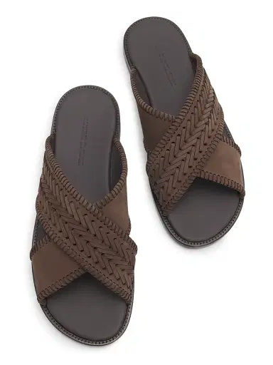 Manolo Blahnik Men's Tex Woven Suede Sandals - Dark Brown - Size 12 | Thumbnail 4 Manolo Blahnik Men's Tex Woven Suede Sandals - Dark Brown - Size 12 | Thumbnail 4