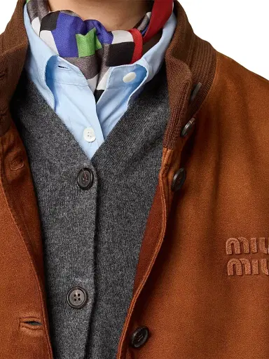 Miu Miu Women's Waxed Suede Jacket - Brown | Thumbnail 5