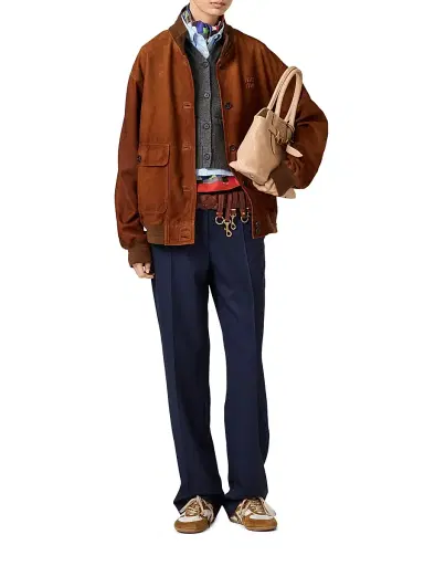 Miu Miu Women's Waxed Suede Jacket - Brown | Thumbnail 6