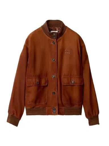 Miu Miu Women's Waxed Suede Jacket - Brown | Thumbnail 1