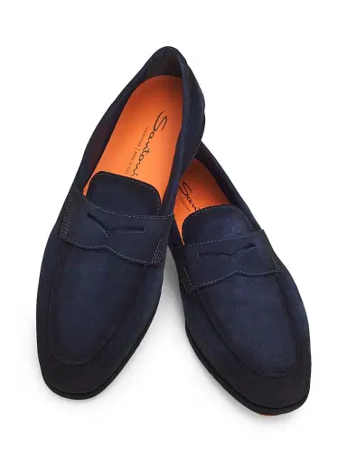 Santoni Men's Carlo Suede Driving Loafers | Thumbnail 4 Santoni Men's Carlo Suede Driving Loafers | Thumbnail 4