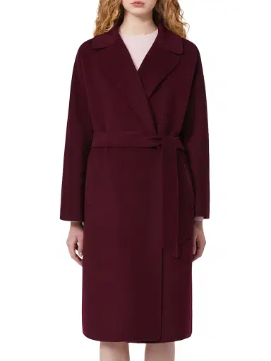 Weekend Max Mara Women's Double Faced Wool Blend Robe Coat - Bordeaux - Size 16 | Thumbnail 2