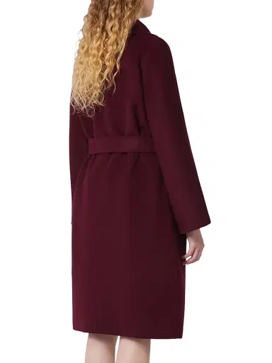 Weekend Max Mara Women's Double Faced Wool Blend Robe Coat - Bordeaux - Size 16 | Thumbnail 3