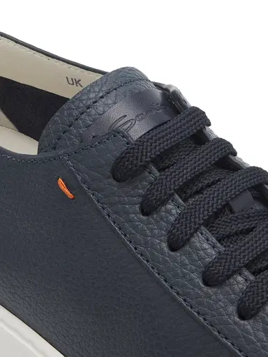 Santoni Men's Burnished Leather Low-Top Sneakers - Blue - Size 13 | Thumbnail 5 Santoni Men's Burnished Leather Low-Top Sneakers - Blue - Size 13 | Thumbnail 5