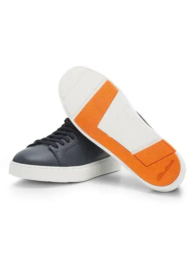 Santoni Men's Burnished Leather Low-Top Sneakers - Blue - Size 13 | Thumbnail 6 Santoni Men's Burnished Leather Low-Top Sneakers - Blue - Size 13 | Thumbnail 6