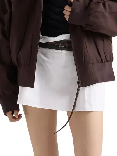 Prada Women's Poplin and Rush Stitch Miniskirt - White | Thumbnail 2