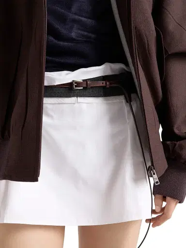 Prada Women's Poplin and Rush Stitch Miniskirt - White | Thumbnail 5