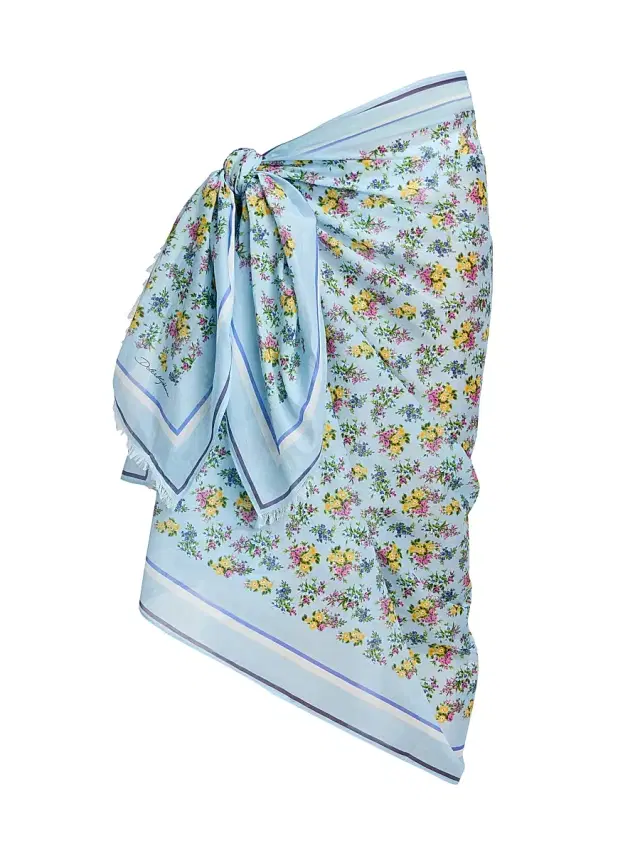 Women's Floral Cotton Pareo - Fiorellini Con Bordo