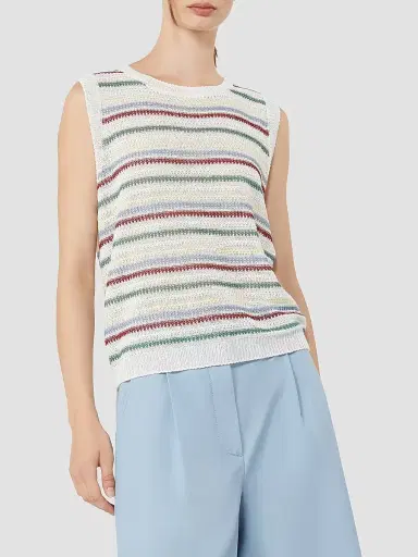 Weekend Max Mara Women's Linen Yarn Waistcoat Top | Thumbnail 2