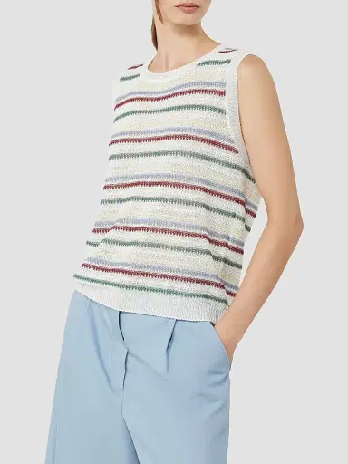 Weekend Max Mara Women's Linen Yarn Waistcoat Top | Thumbnail 3