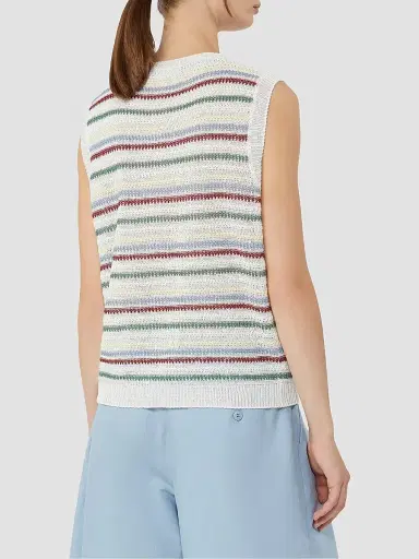 Weekend Max Mara Women's Linen Yarn Waistcoat Top | Thumbnail 4