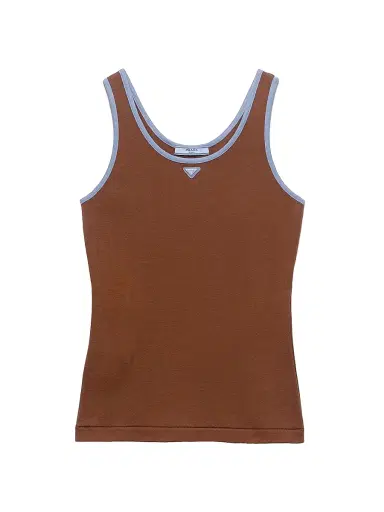 Prada Women's Old Cotton Tank Top - Brown - Size 6 | Thumbnail 1