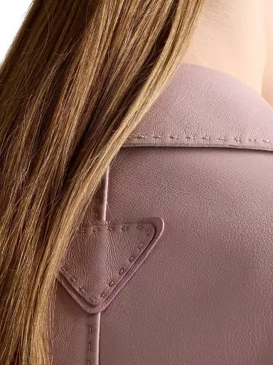 Prada Women's Nappa Leather Coat - Pink - Size 8 | Thumbnail 5
