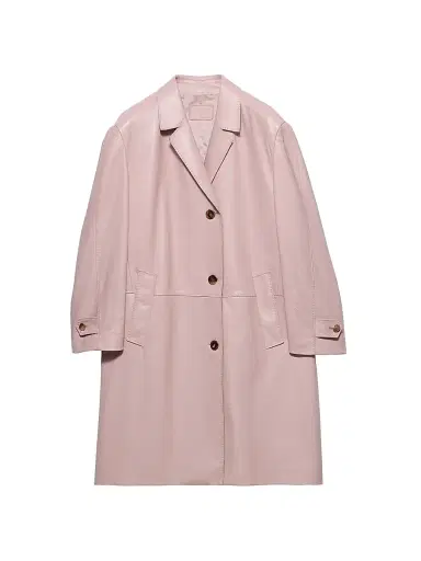 Prada Women's Nappa Leather Coat - Pink - Size 8 | Thumbnail 1