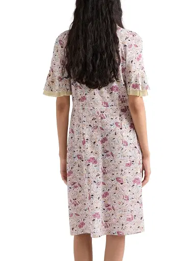 Prada Women's Floral Print Georgette Dress | Thumbnail 3