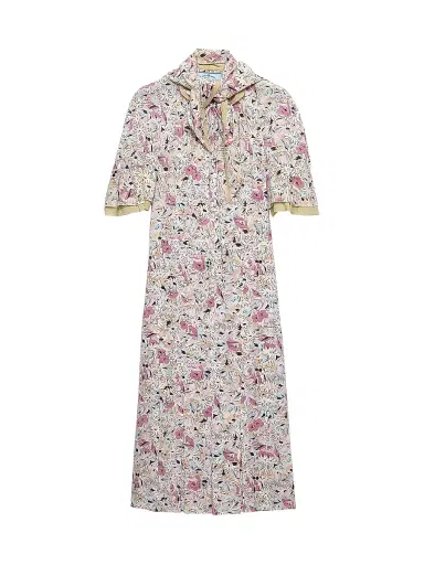 Prada Women's Floral Print Georgette Dress | Thumbnail 1