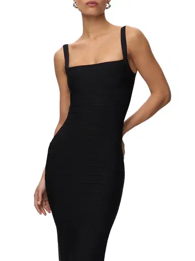 Hervé Léger Women's The Neri Bandage Midi-Dress - Black - Size XL | Thumbnail 5