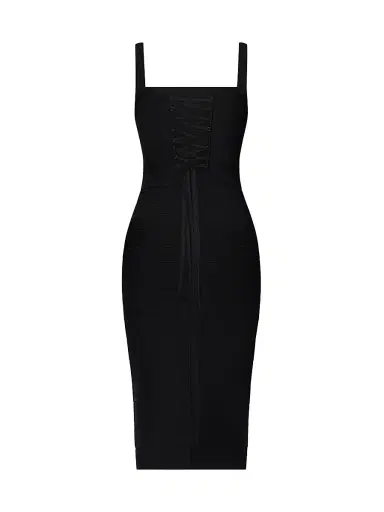 Hervé Léger Women's The Neri Bandage Midi-Dress - Black - Size XL | Thumbnail 6