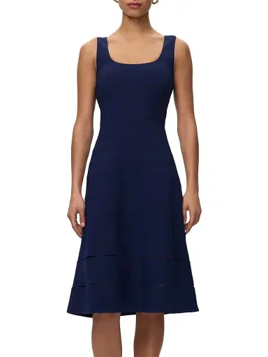Hervé Léger Women's Zinnia Stretch Crepe Midi-Dress - Storm - Size 8 | Thumbnail 3